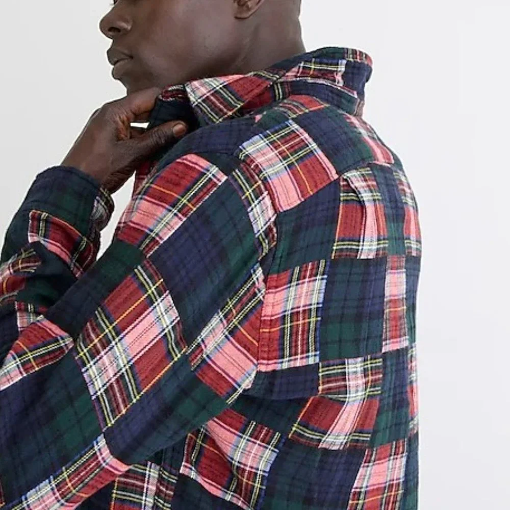 J. Crew Midweight flannel workshirt in patchwork L